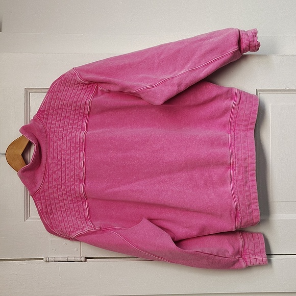 Urban Daizy Pullover Size Oversized Small Pink Mineral Wash Snap Long Sleeve - Picture 6 of 6